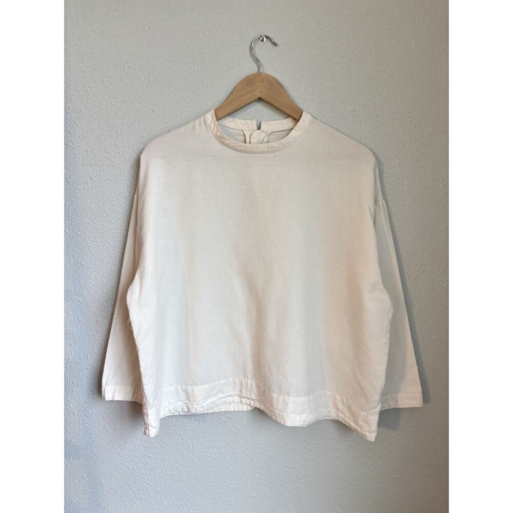 ARTS & SCIENCE Bulky Slip On Cotton Cashmere Blouse Women's S White